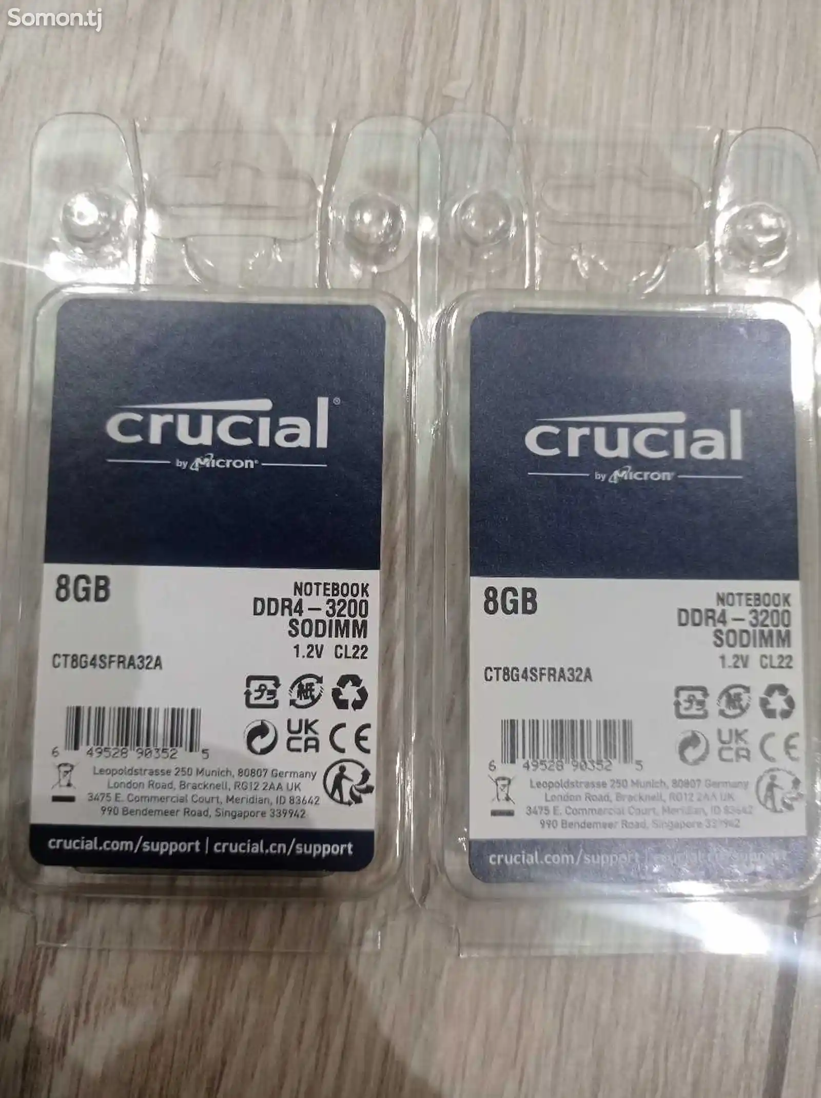 Оперативная память Crucial SO-DIMM DDR4 8Gb 3200MHz-2