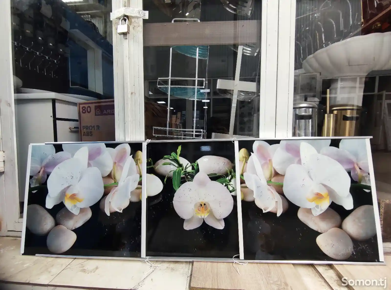 Экран под ванну 3D - Орхидея на черном 170см-2