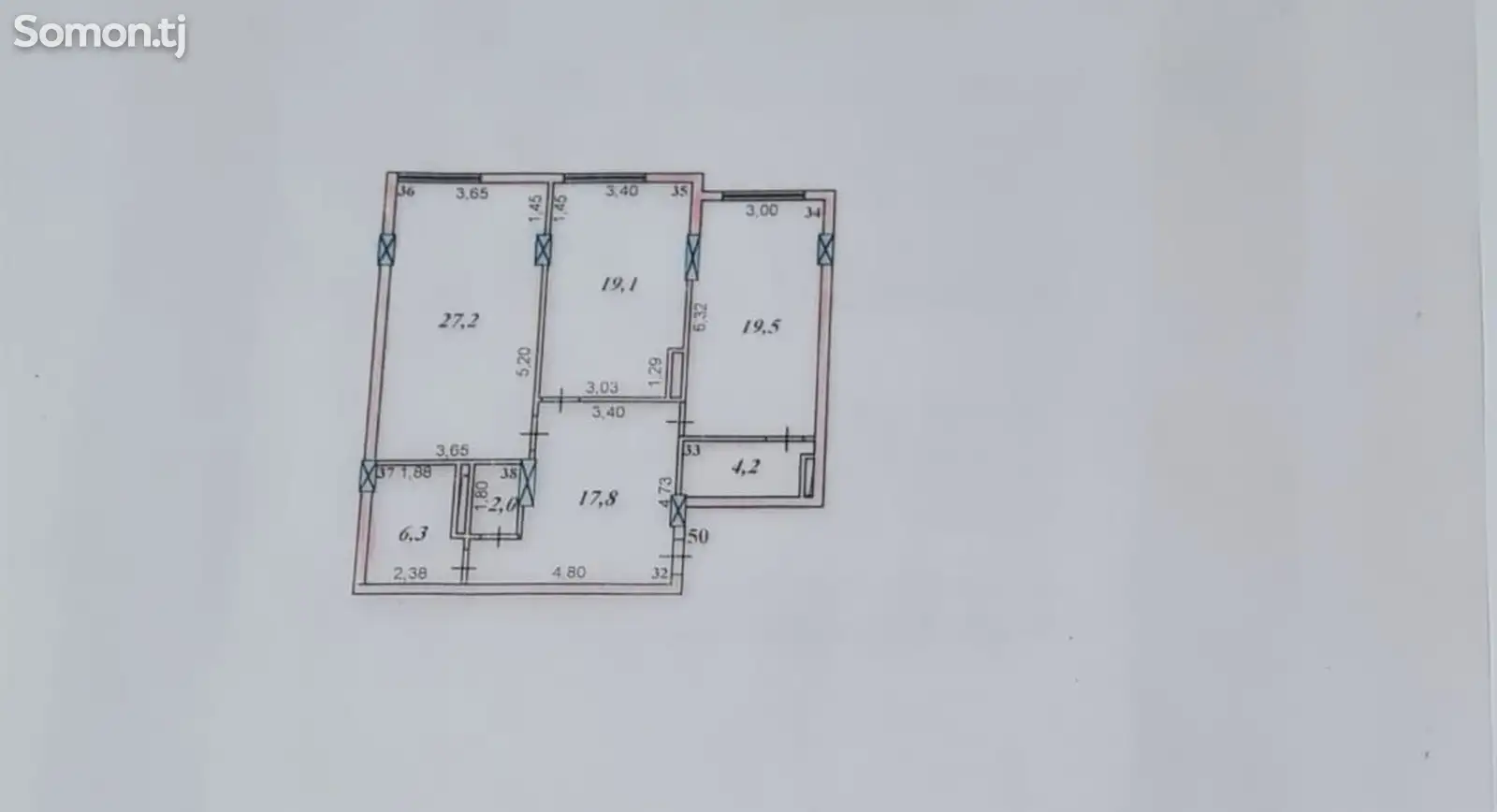 2-комн. квартира, 11 этаж, 96 м², Дом печать, мактаби 20