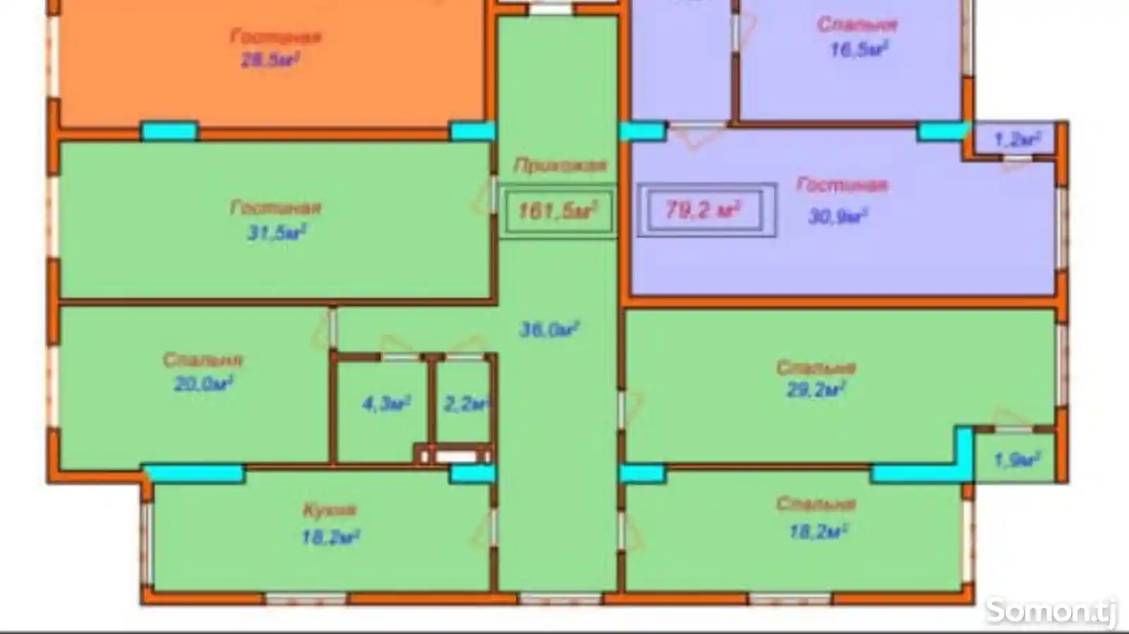 4-комн. квартира, 5 этаж, 162 м², Скорый-2