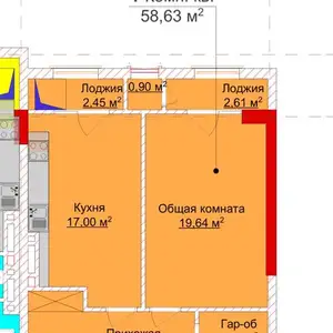 2-комн. квартира, 11 этаж, 59 м², Хукумат