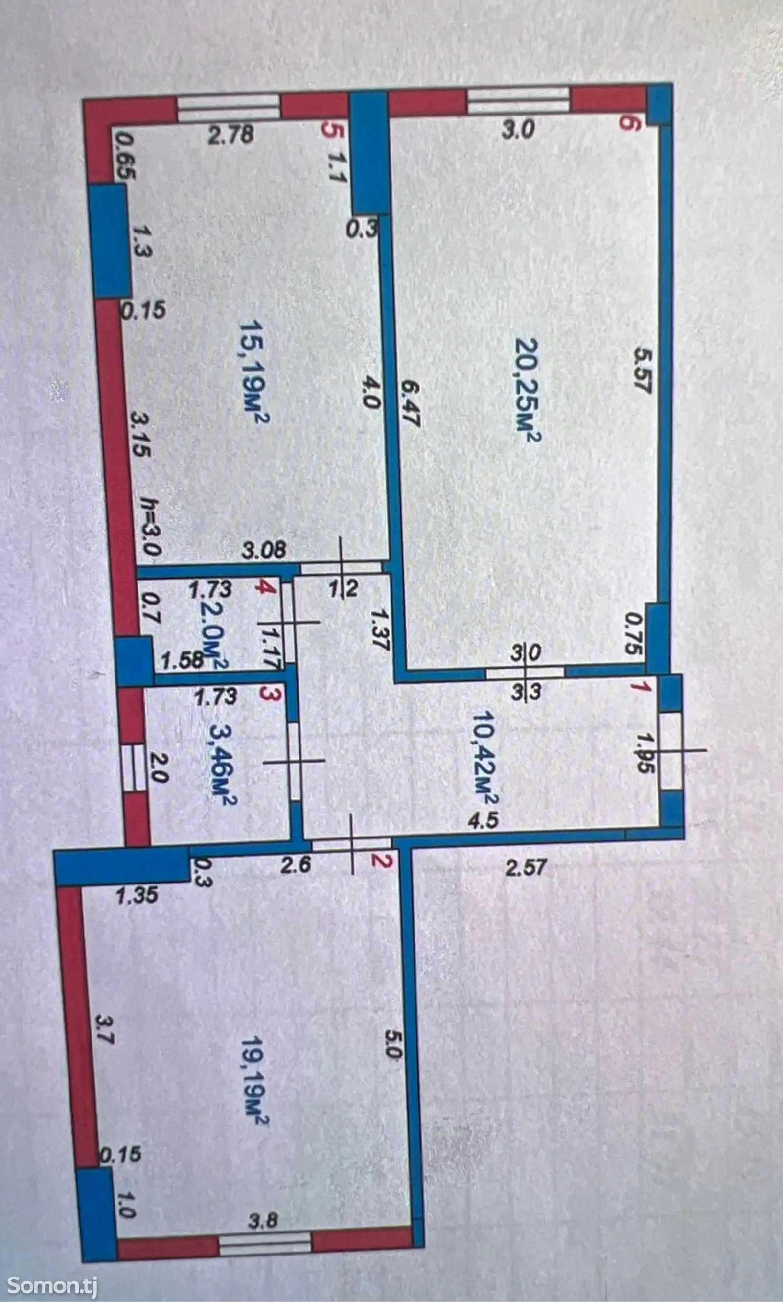 2-комн. квартира, 7 этаж, 70 м², Турсунзода-1