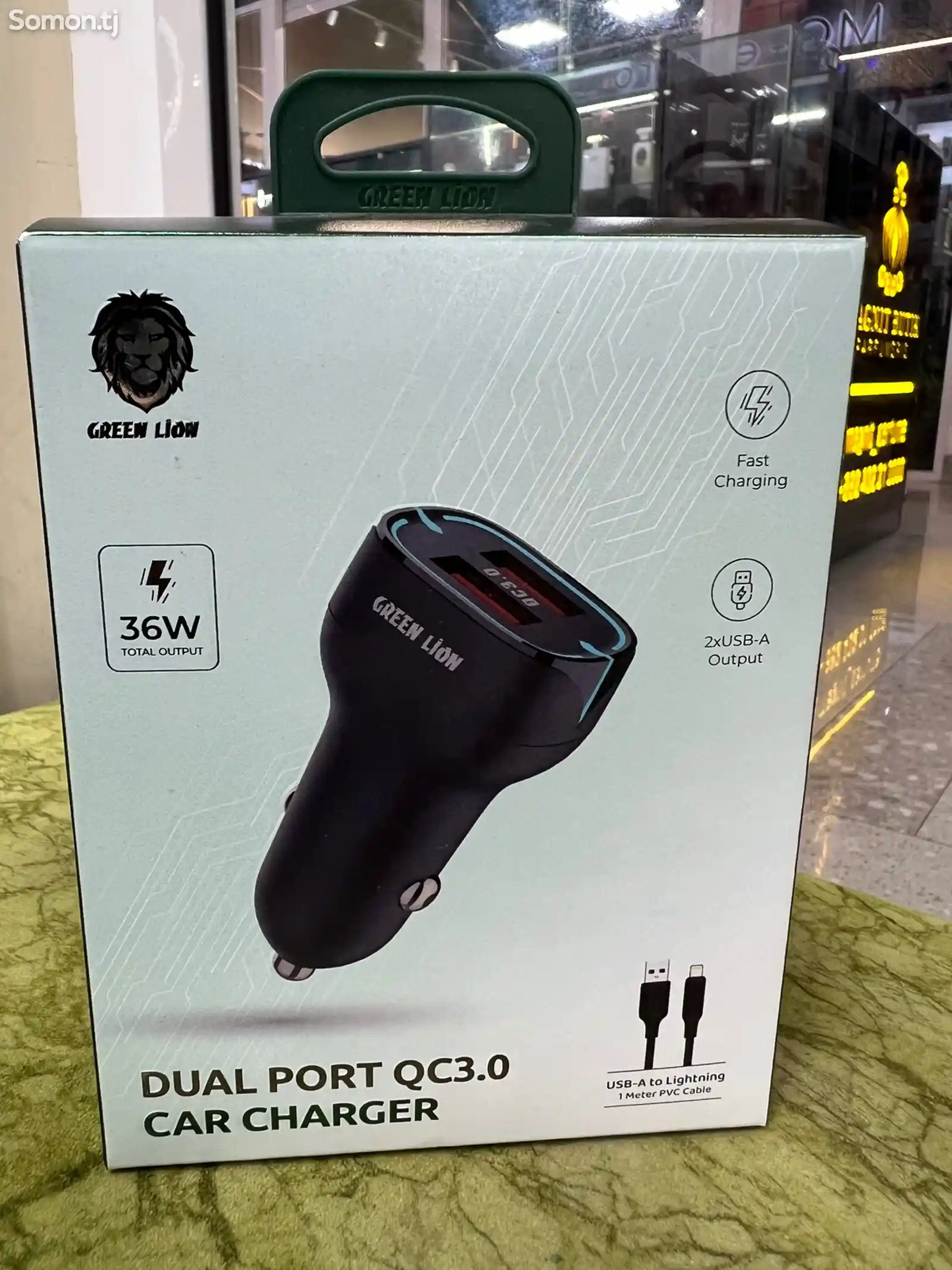 Автомобильное зарядное устройство Greenlion Port Qc3.0 car charger 36w-1