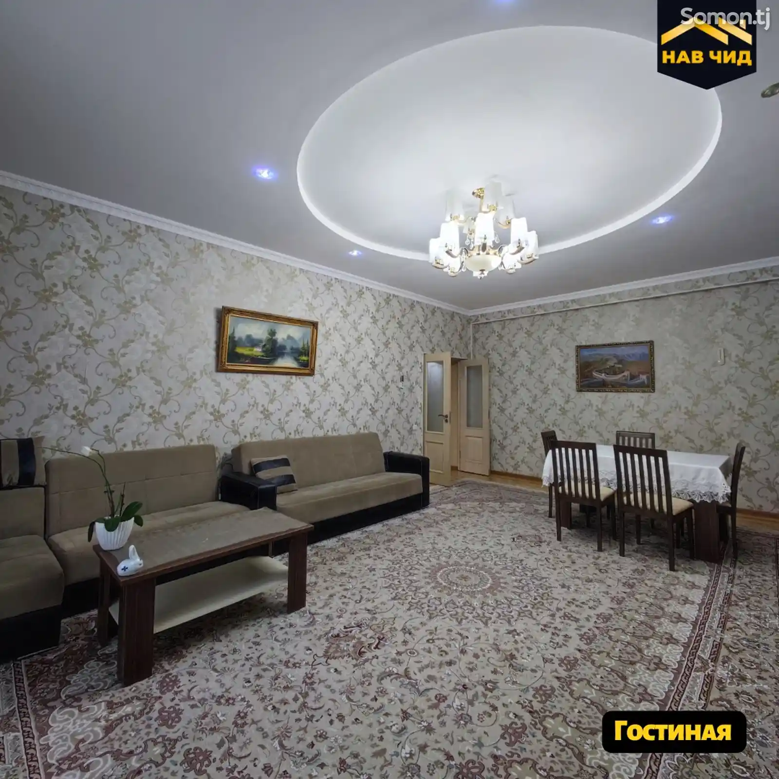 2-комн. квартира, 11 этаж, 97 м², И. Сомони-5