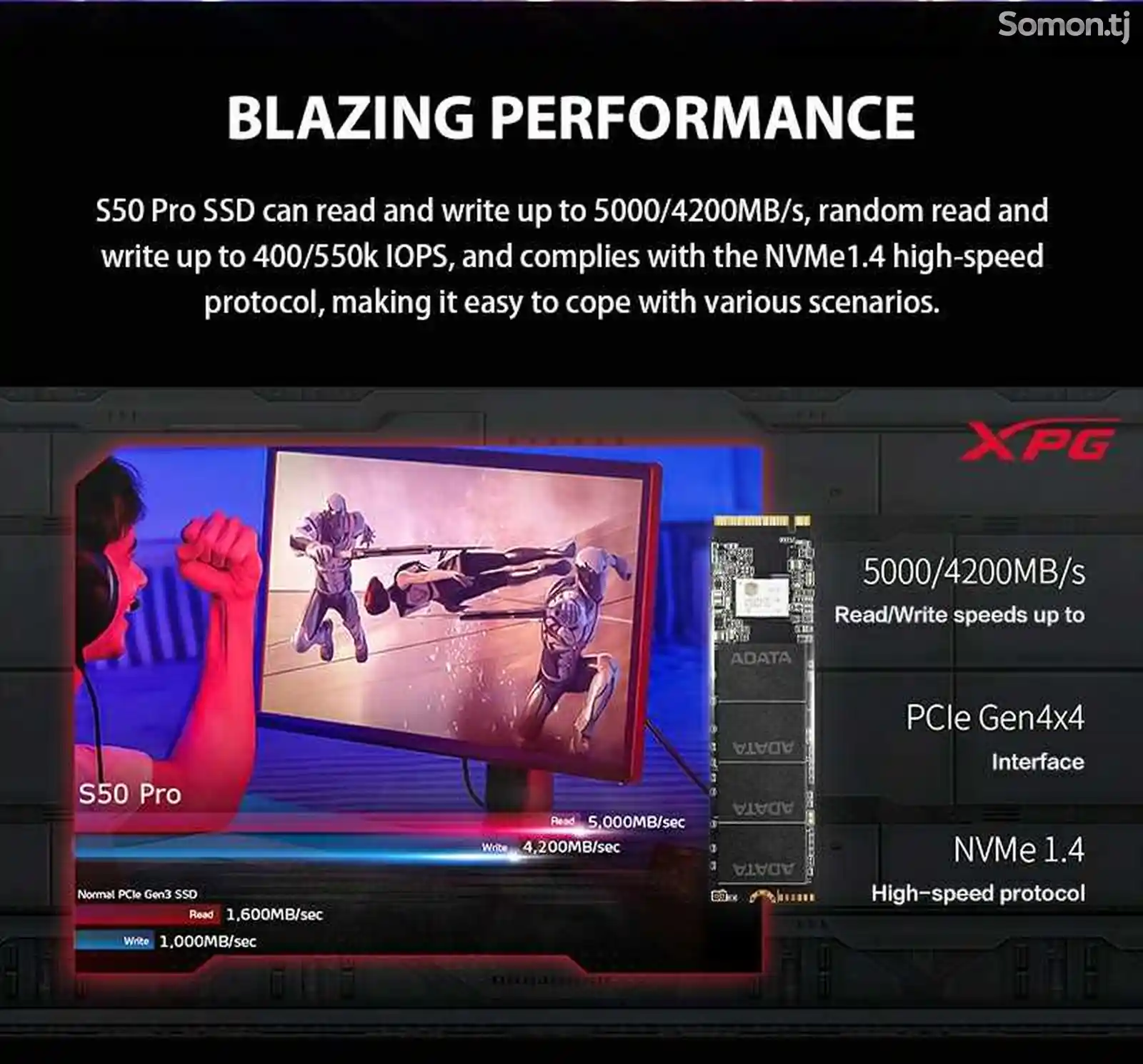 SSD накопитель M2 Adata Xpg Gammix S50 pro на 500gb на заказ-2