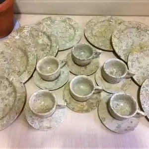 Комплект посуды из натурального мрамора