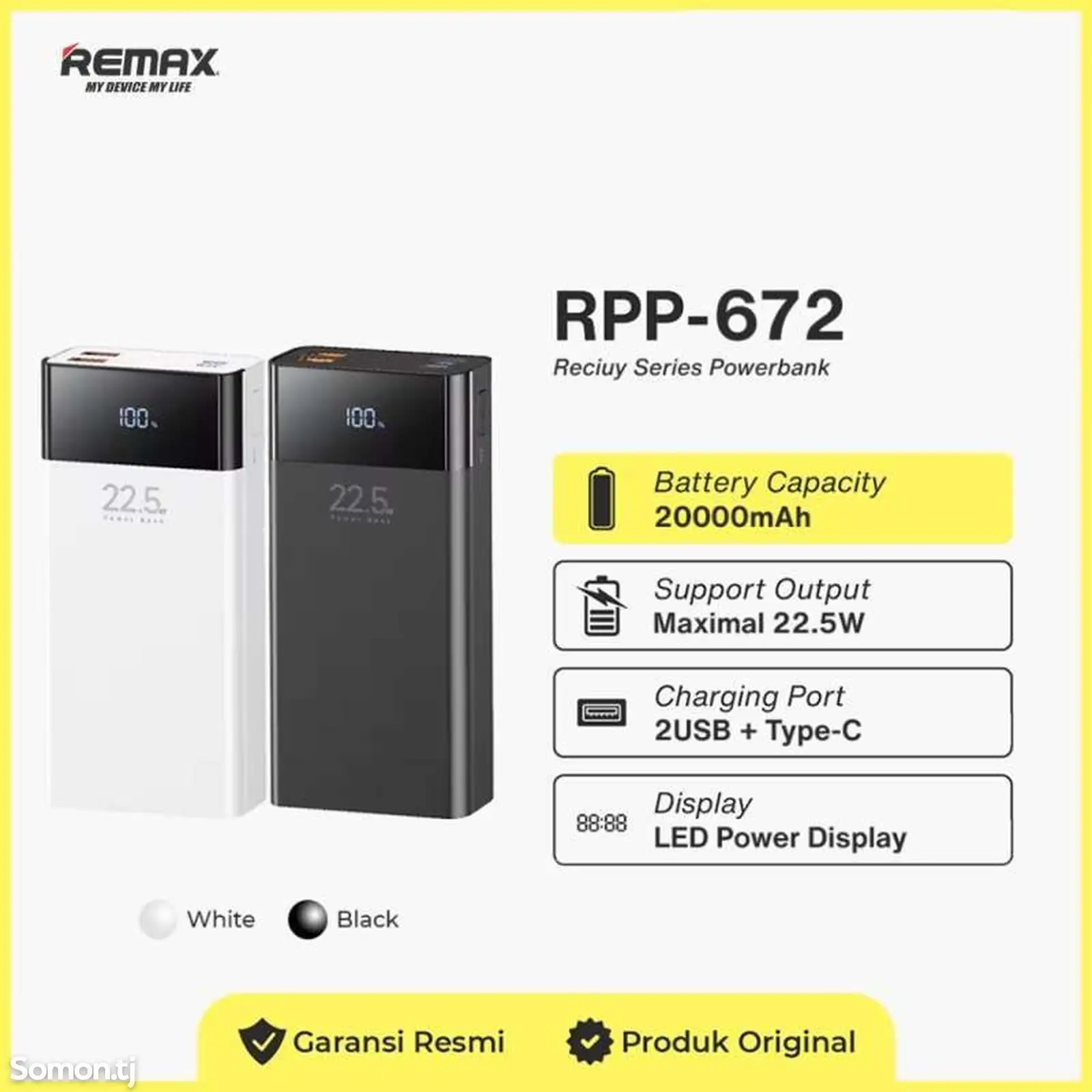 Внешний аккумулятор Remax RPP-672 20000 mAh, чёрный-8