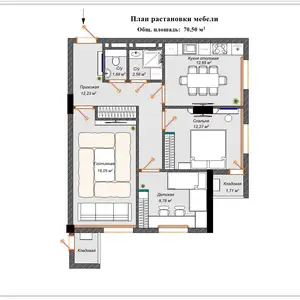 3-комн. квартира, 2 этаж, 71 м², Фирдавси, бари Беморхонаи Истиклол