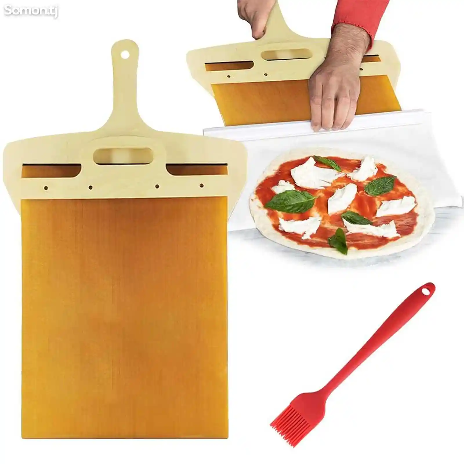Деревянная выдвижная лопатка для очистки пиццы-9