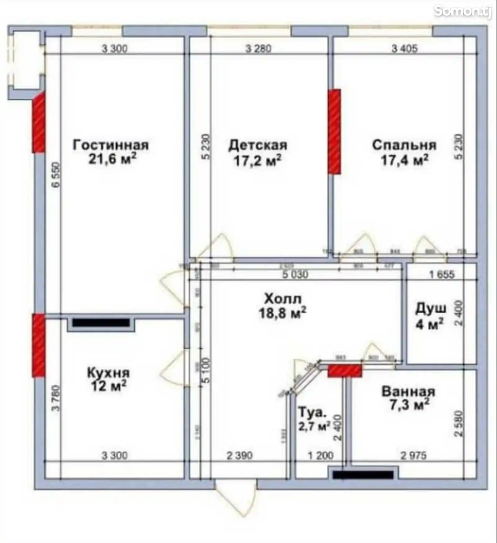 3-комн. квартира, 2 этаж, 101 м², Фирдавси-9