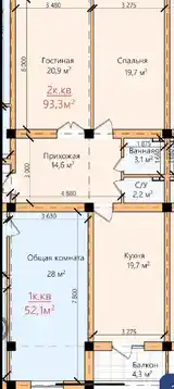 2-комн. квартира, 5 этаж, 95 м², 34 мкр-3