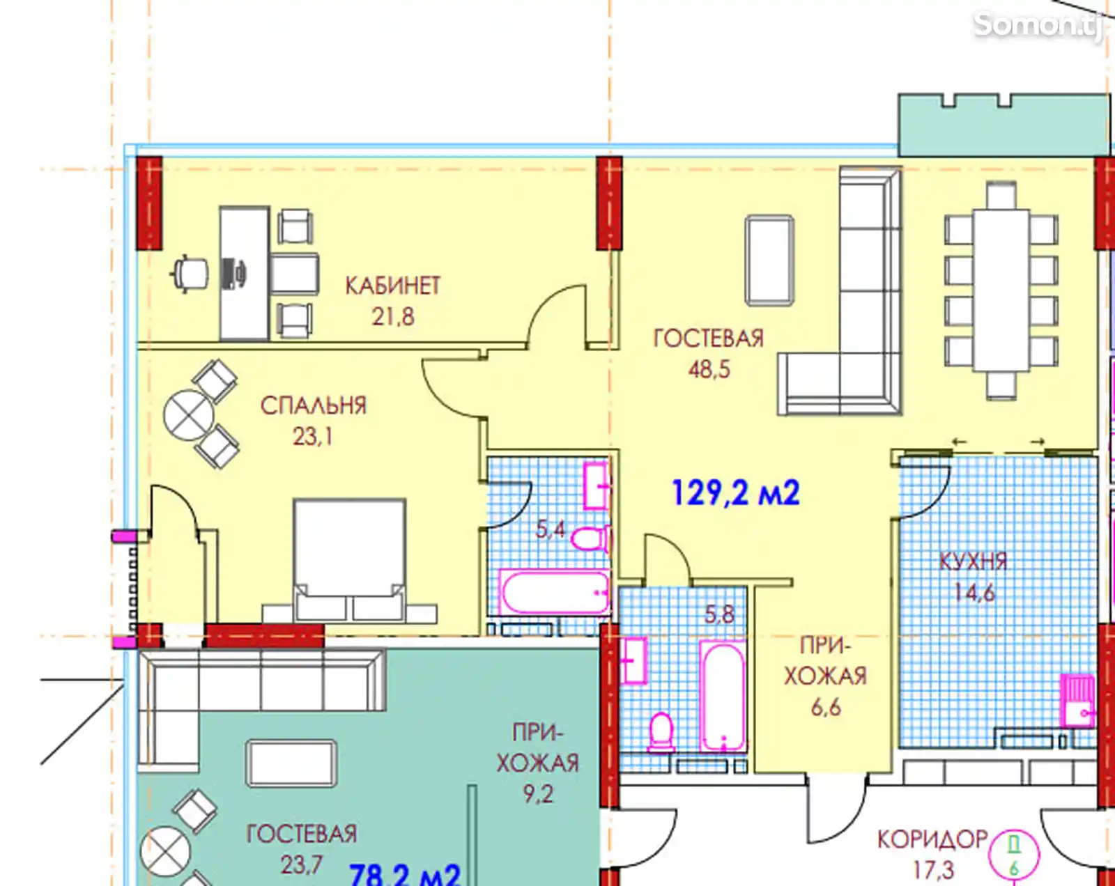 Помещение под свободное назначение, 129м², Цум-5