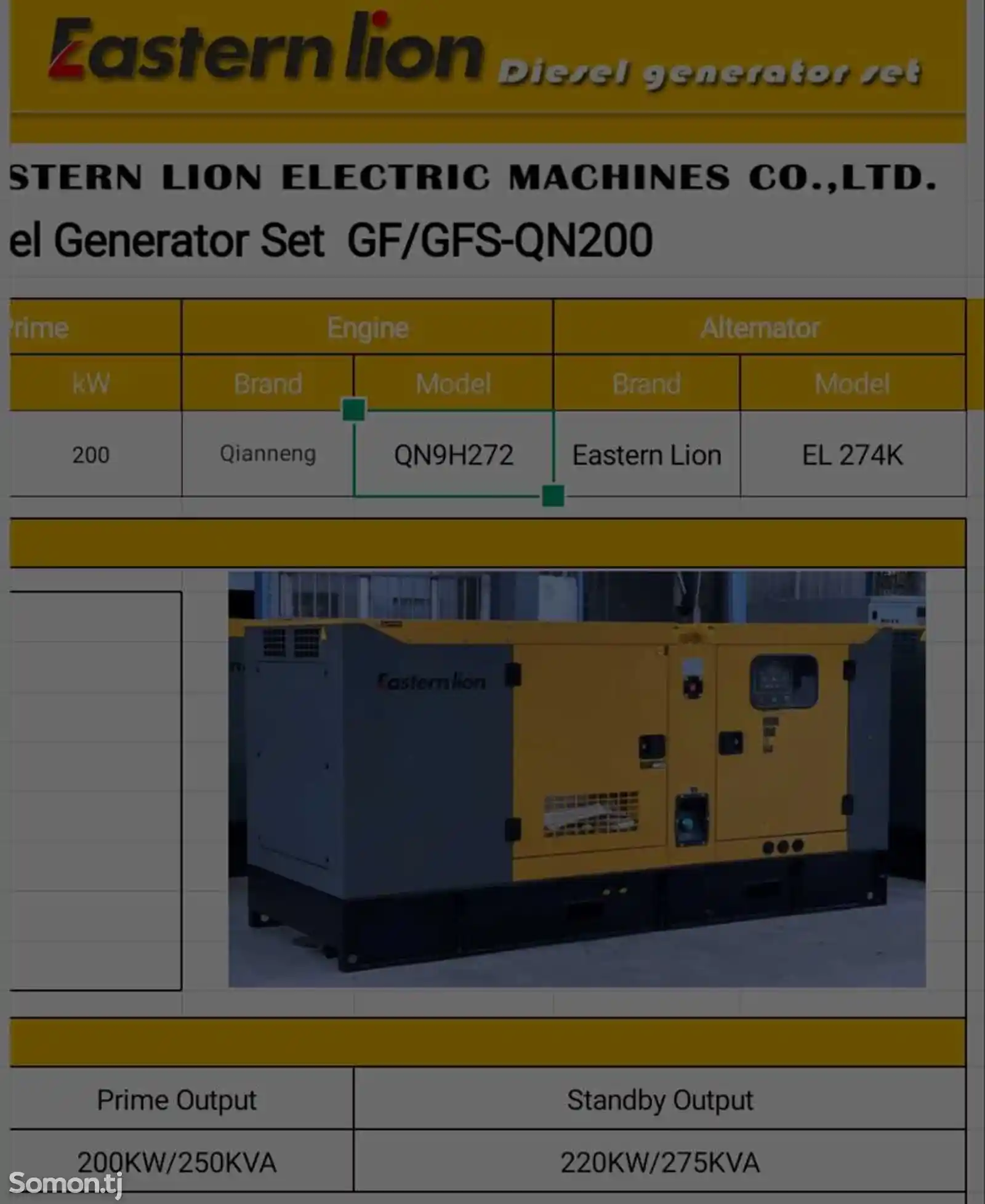Генератор 200квт 275KvA Eastern Lion Generator-10