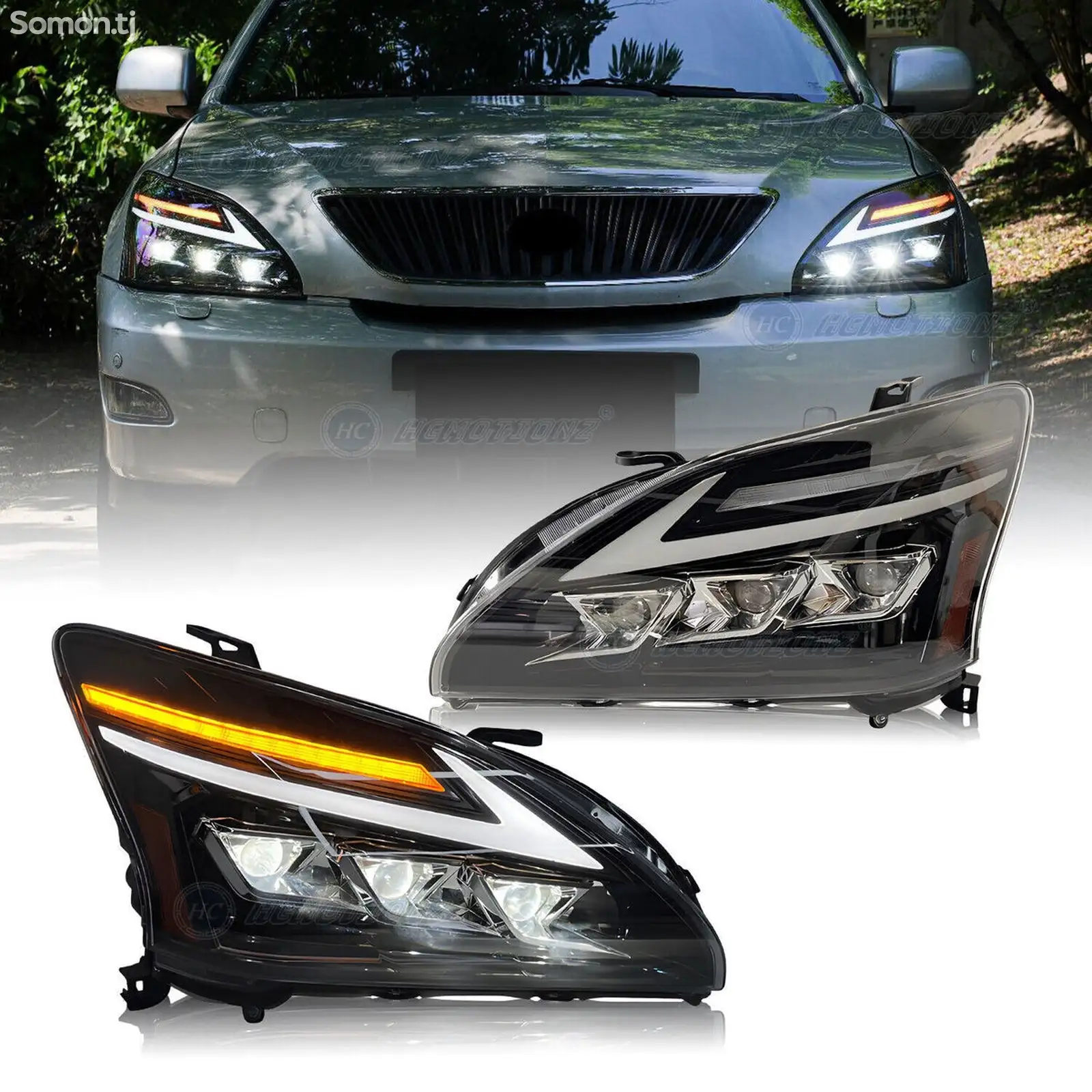 Передние фары led на Lexus RX 2004-2009-1