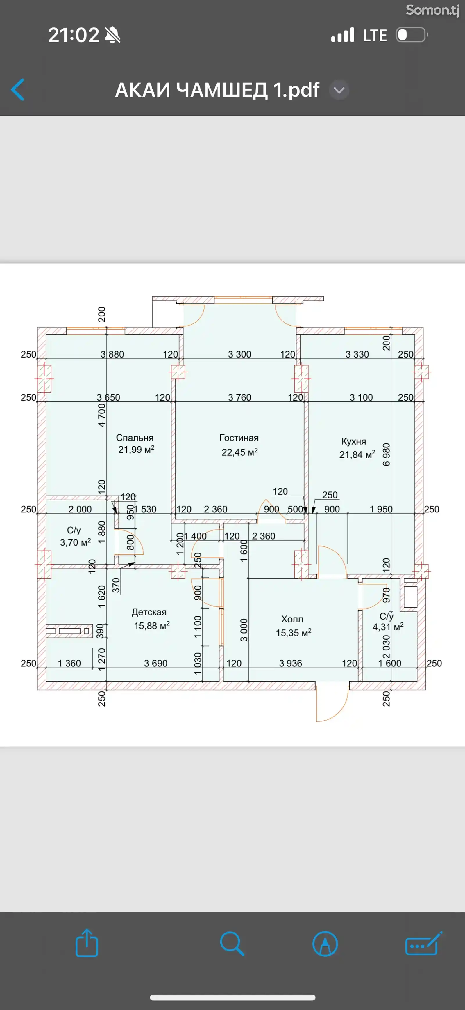 3-комн. квартира, 12 этаж, 100 м², Карамов-11