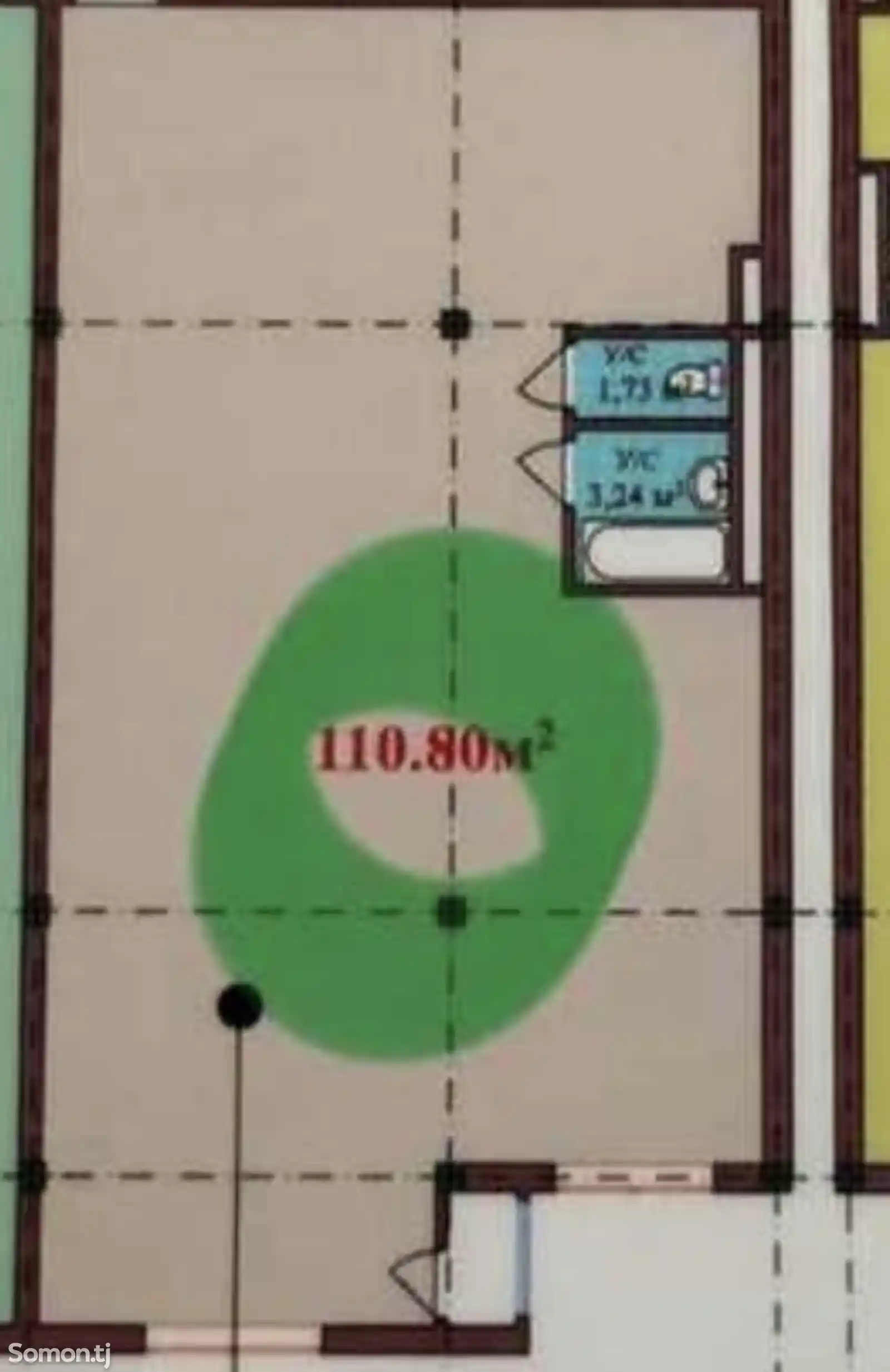 3-комн. квартира, 9 этаж, 111 м², Шохмансур-2