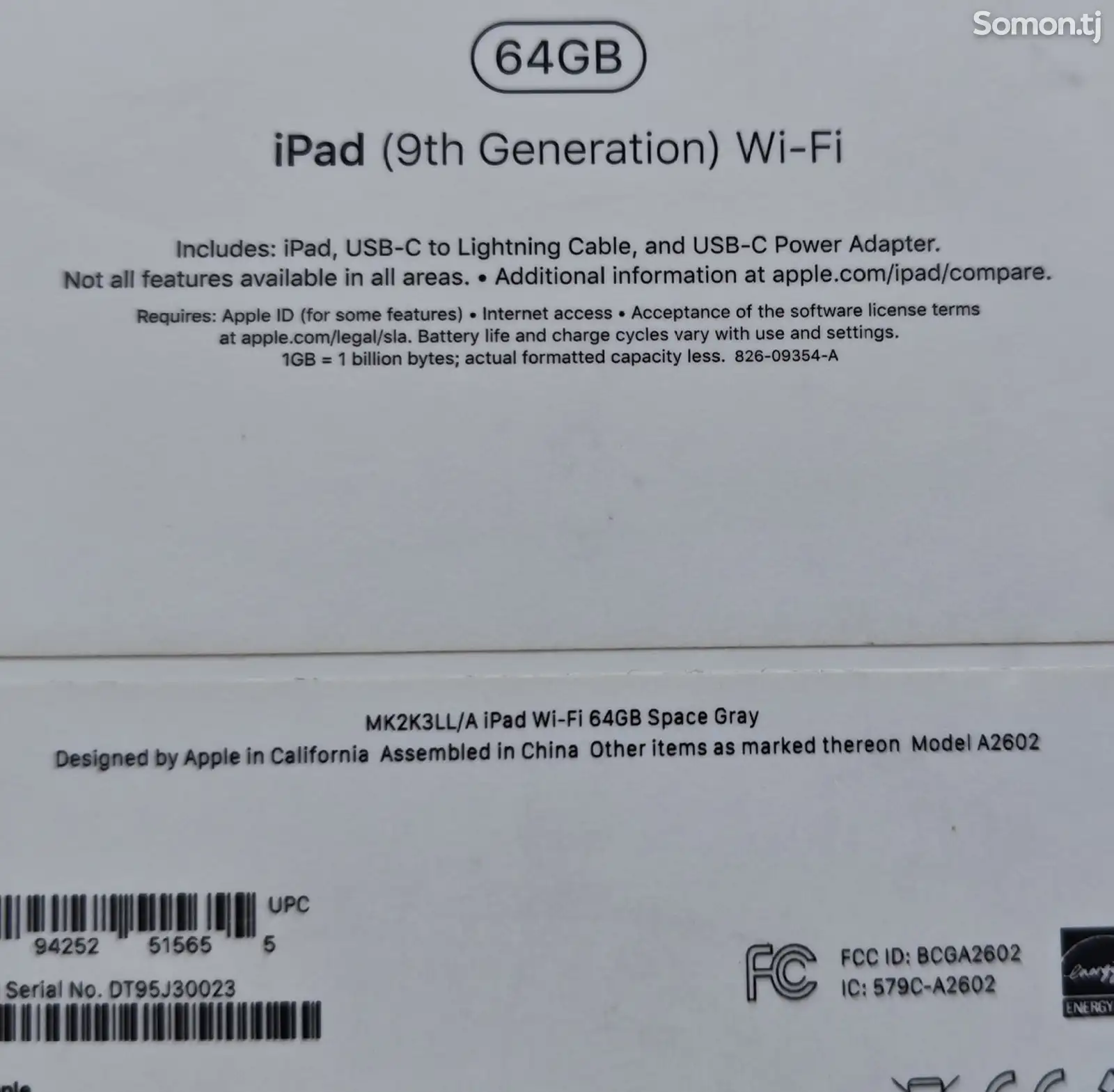 Планшет Apple IPad 9th Generation WiFi 64gb Grey-1