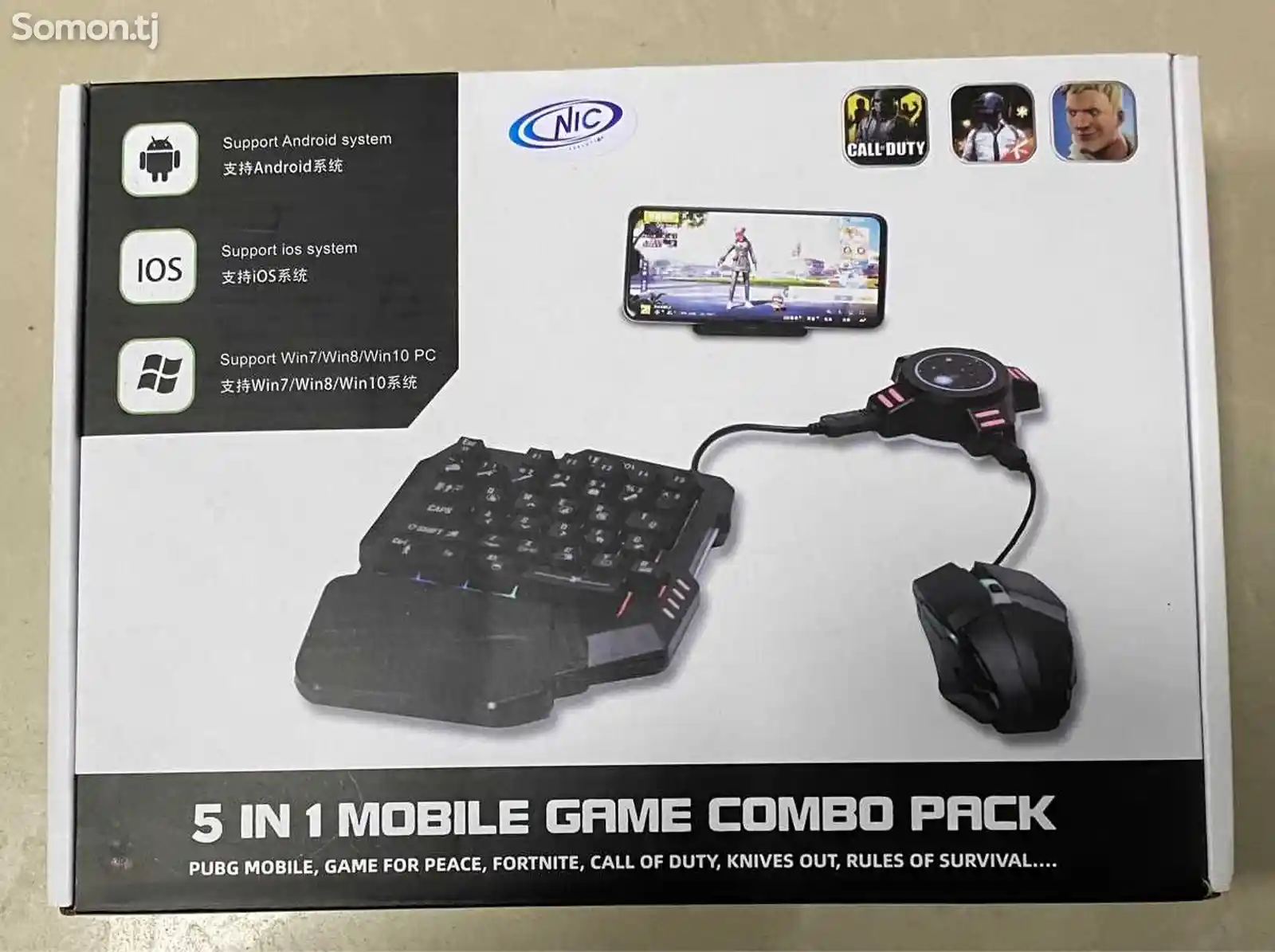 Игровой набор 5в1 для смартфона и ПК PC клавиатура, мышь, коврик, подставка-1