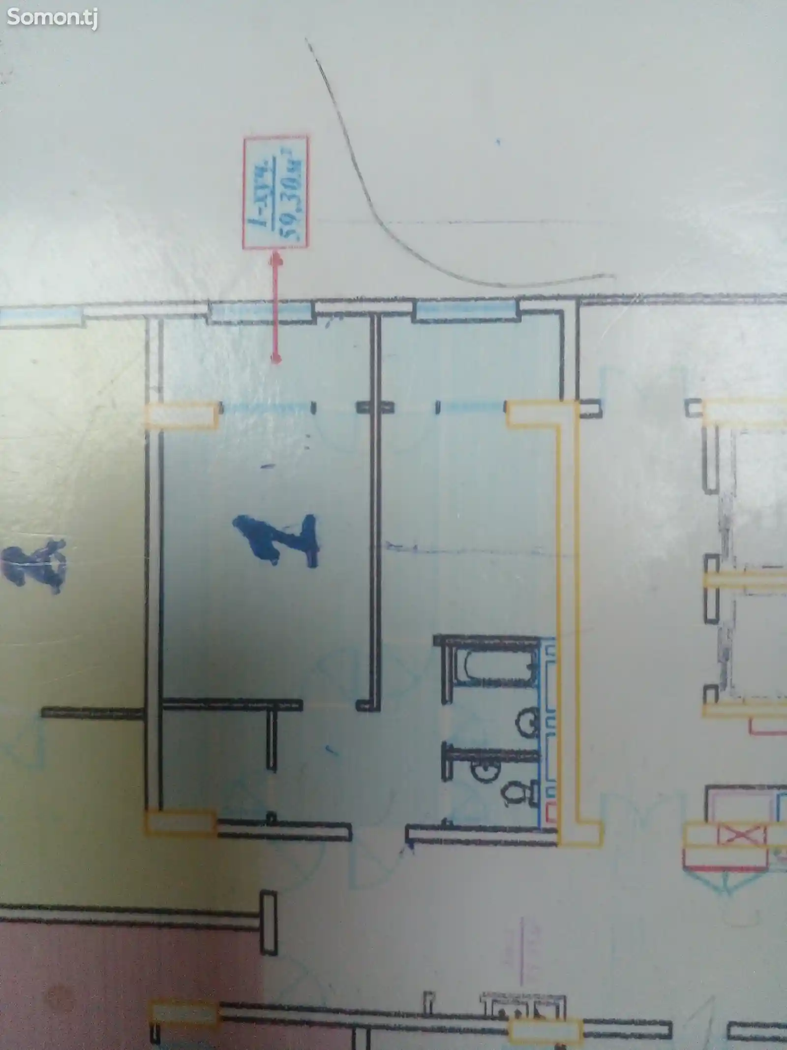 1-комн. квартира, 7 этаж, 59 м², Фирдавси-3