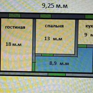 2-комн. квартира, Цокольный этаж, 56 м², Гагарин