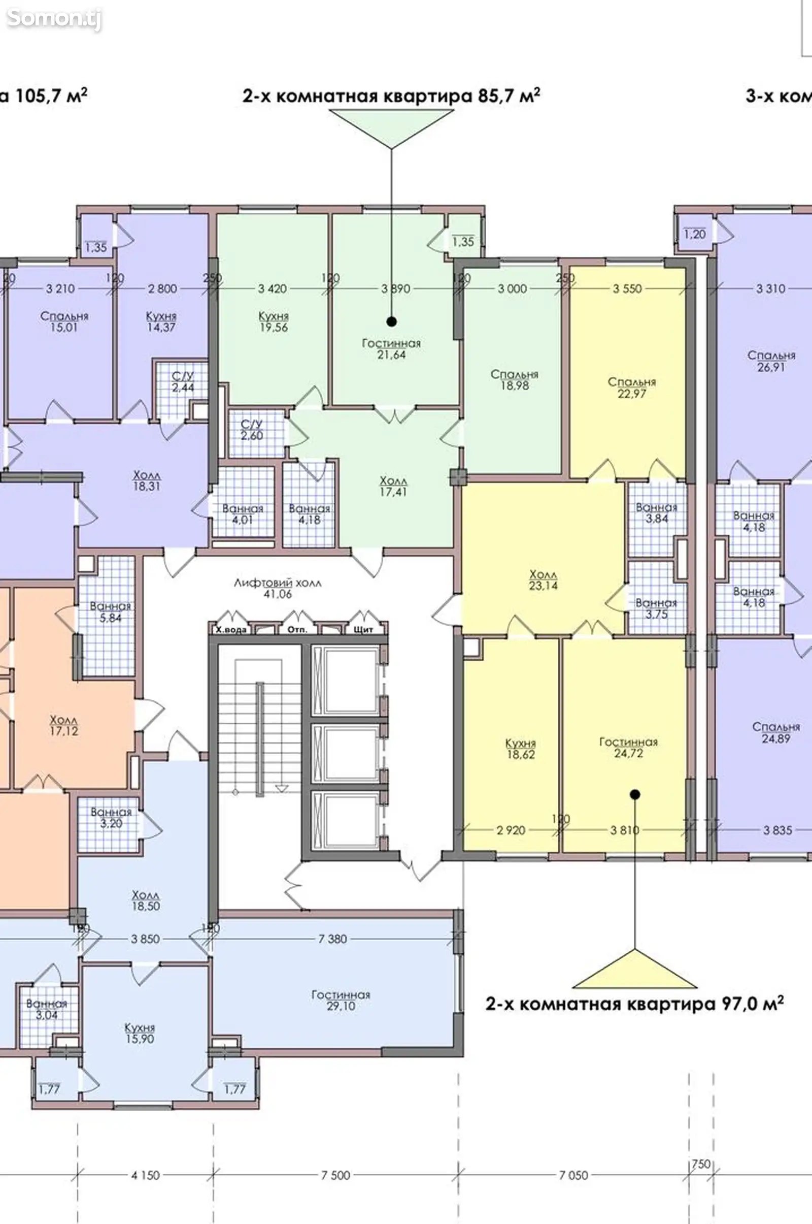 2-комн. квартира, 16 этаж, 97 м², Центр, Оперка, Напротив МинФин