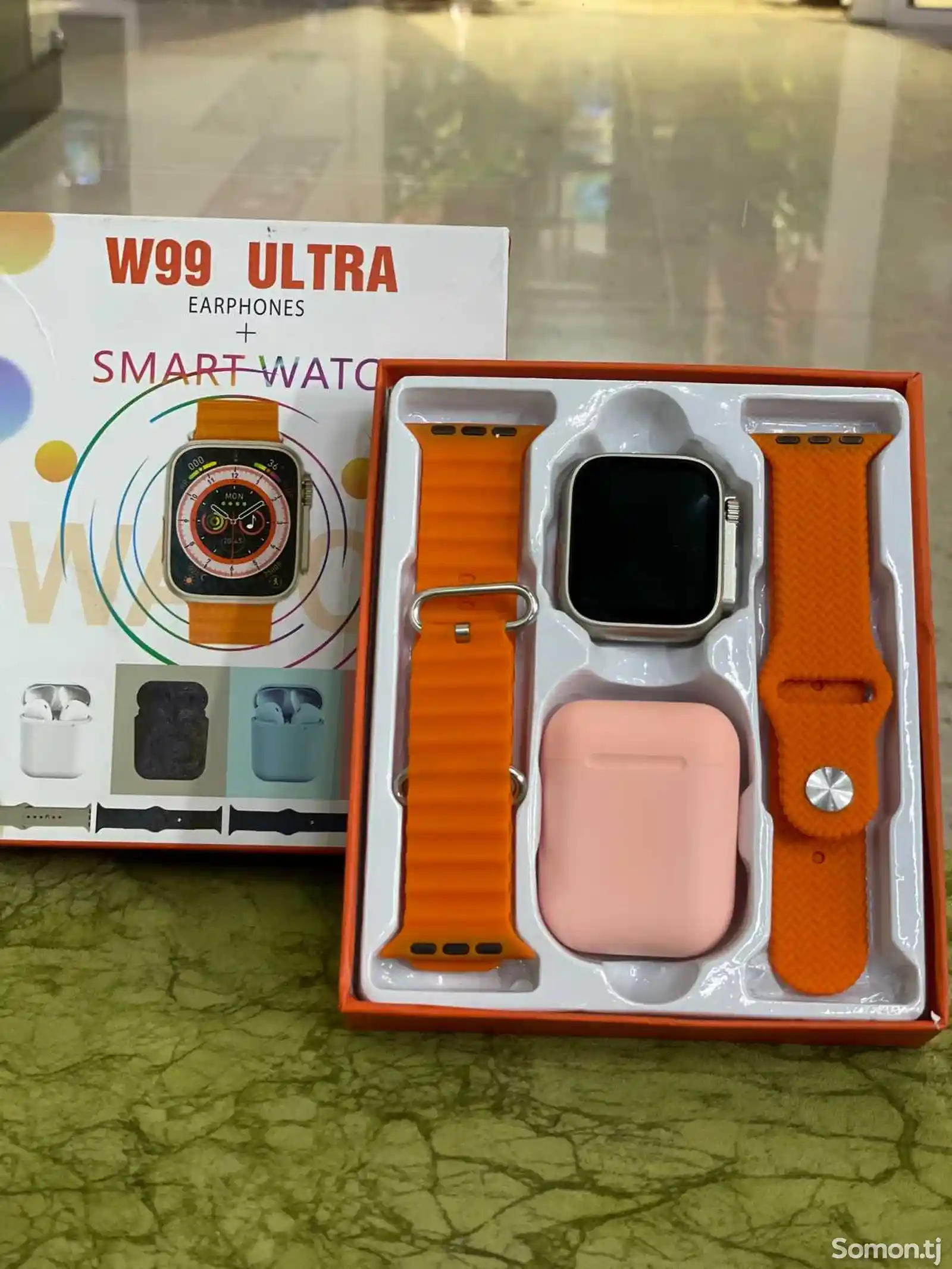 Комплект Смарт часы и наушники W99 Ultra-1