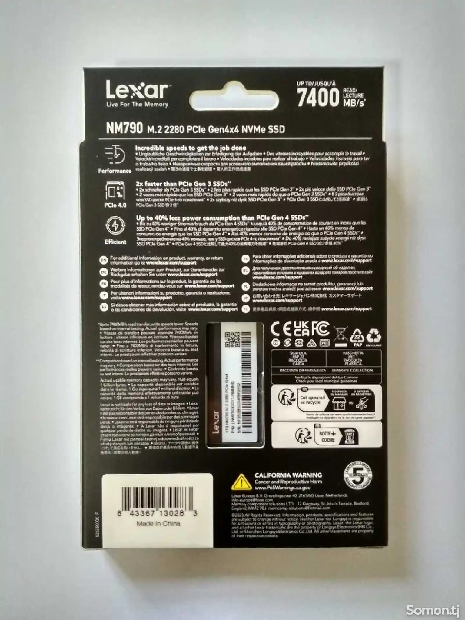SSD накопитель Lexar NM790 M2 1Tb 7400Mb/s-3
