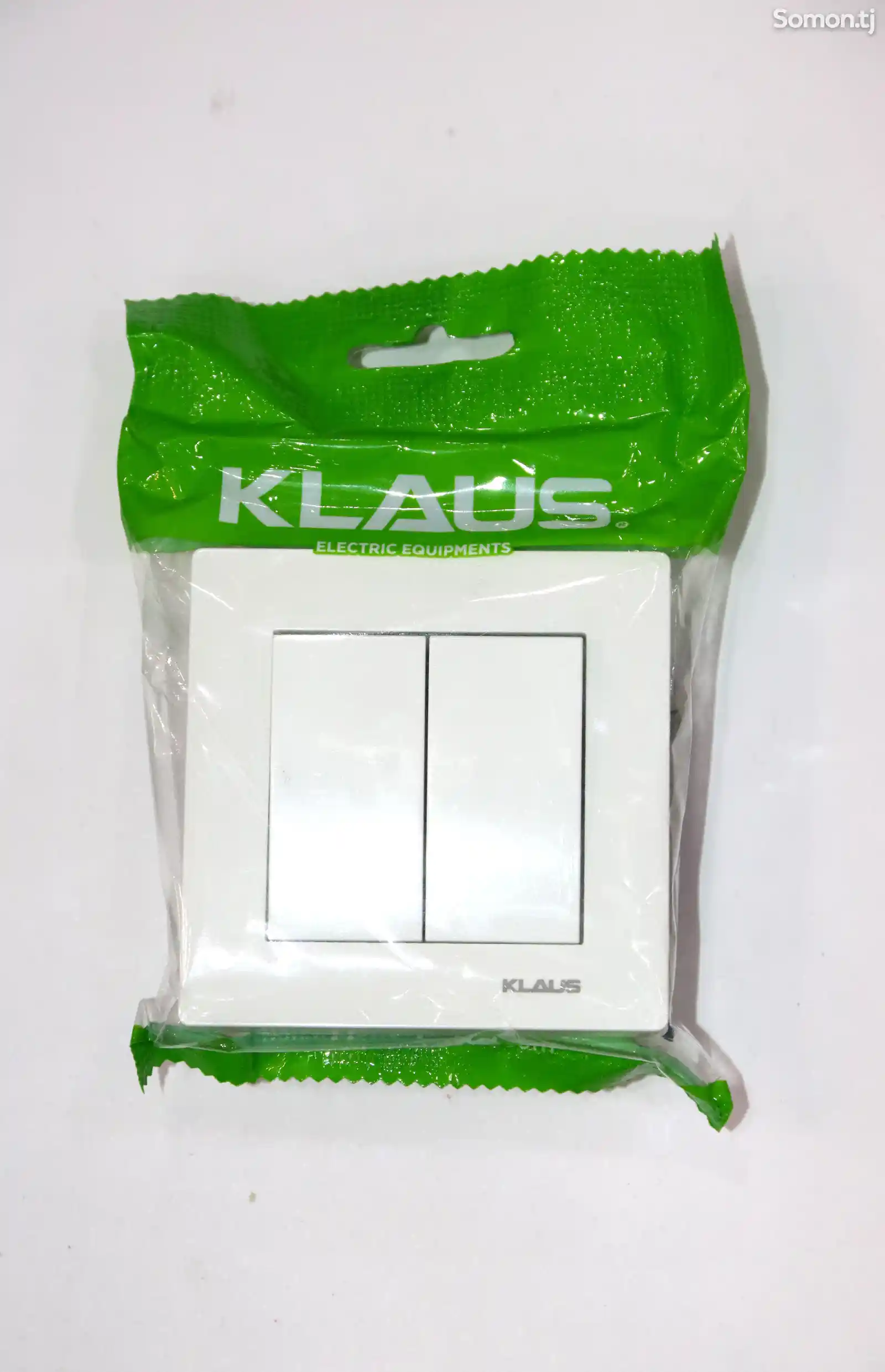 Выключатель 2-клавишный Klaus белый KE01103