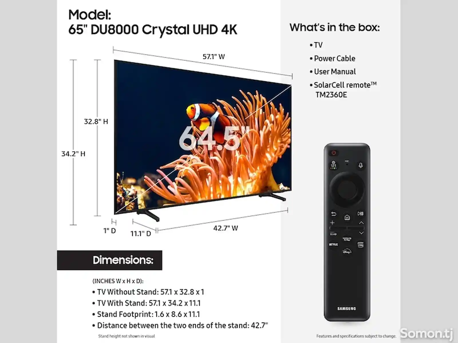 TV LED 55 SMART 4K DU8000UXE-2