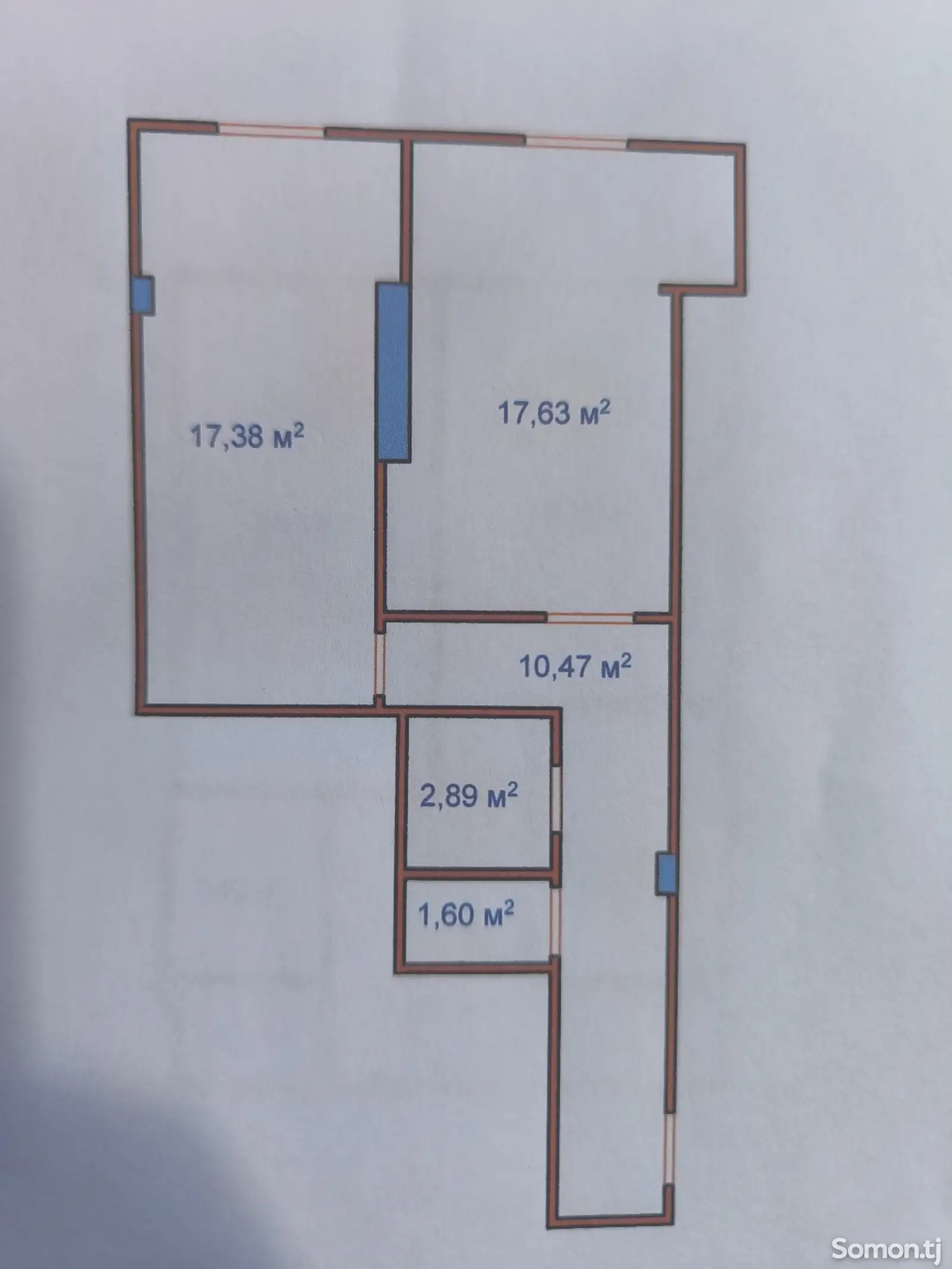 1-комн. квартира, 3 этаж, 50 м², 1 мкр-1