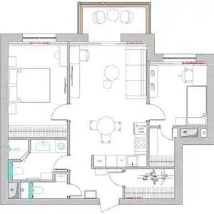 2-комн. квартира, 10 этаж, 65 м², Поворот Ленинграда