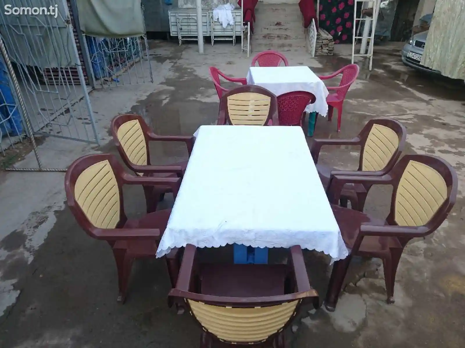 Посуда, скатерть, столы и стулья на прокат-3