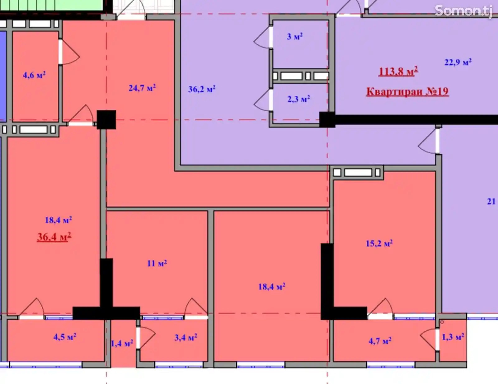 3-комн. квартира, 5 этаж, 107 м², Р. Набиев-6