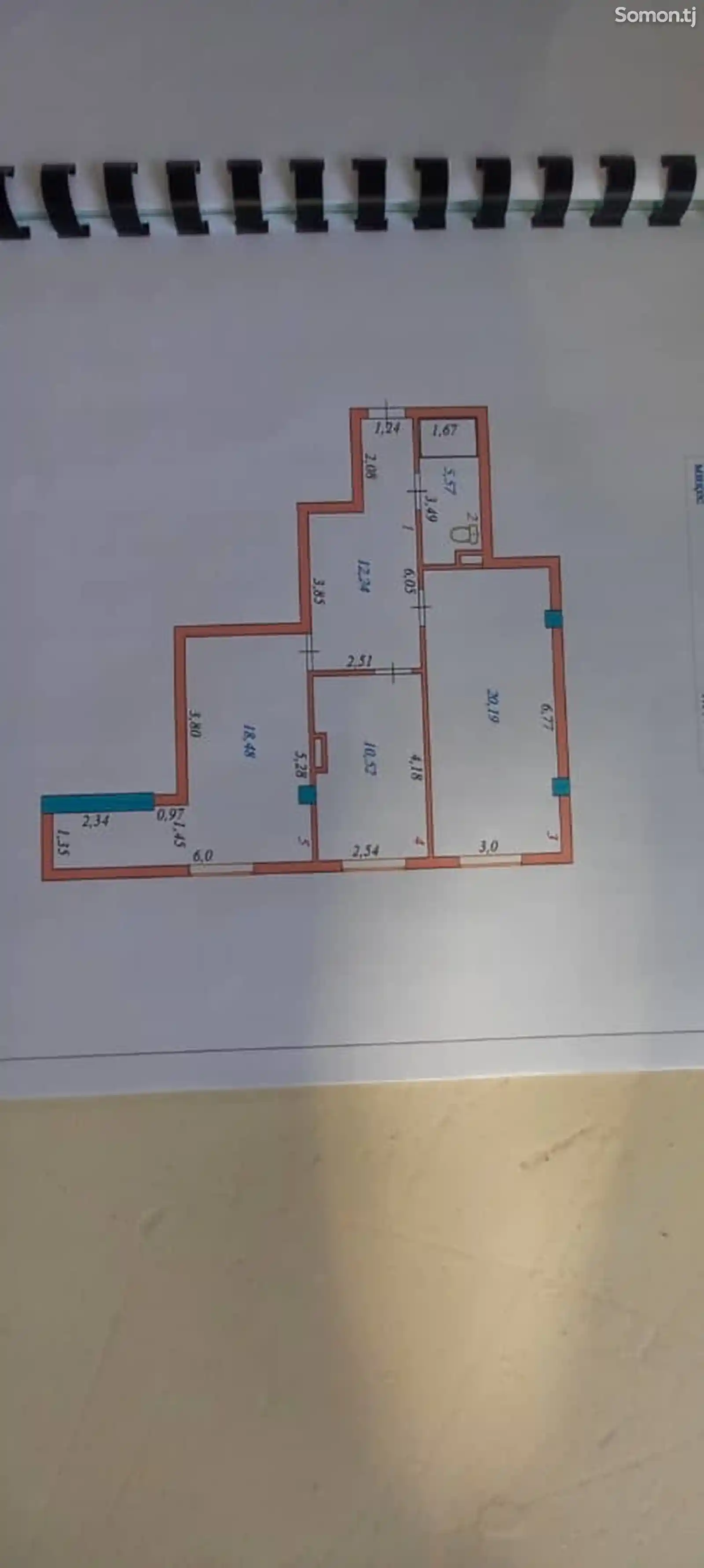 2-комн. квартира, 4 этаж, 69 м², куч.  Борбад-6