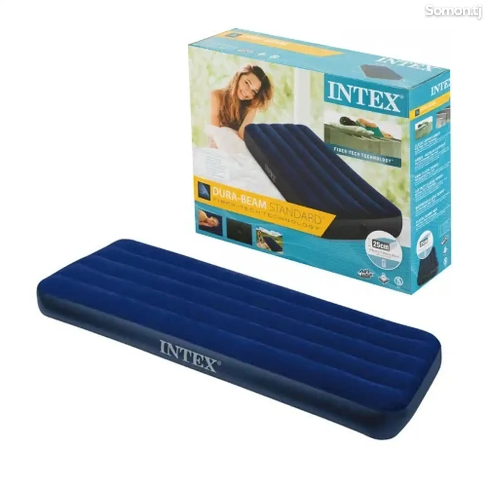 Матрас надувной Intex Classic Downy синий 76х191х25 см 64756-1