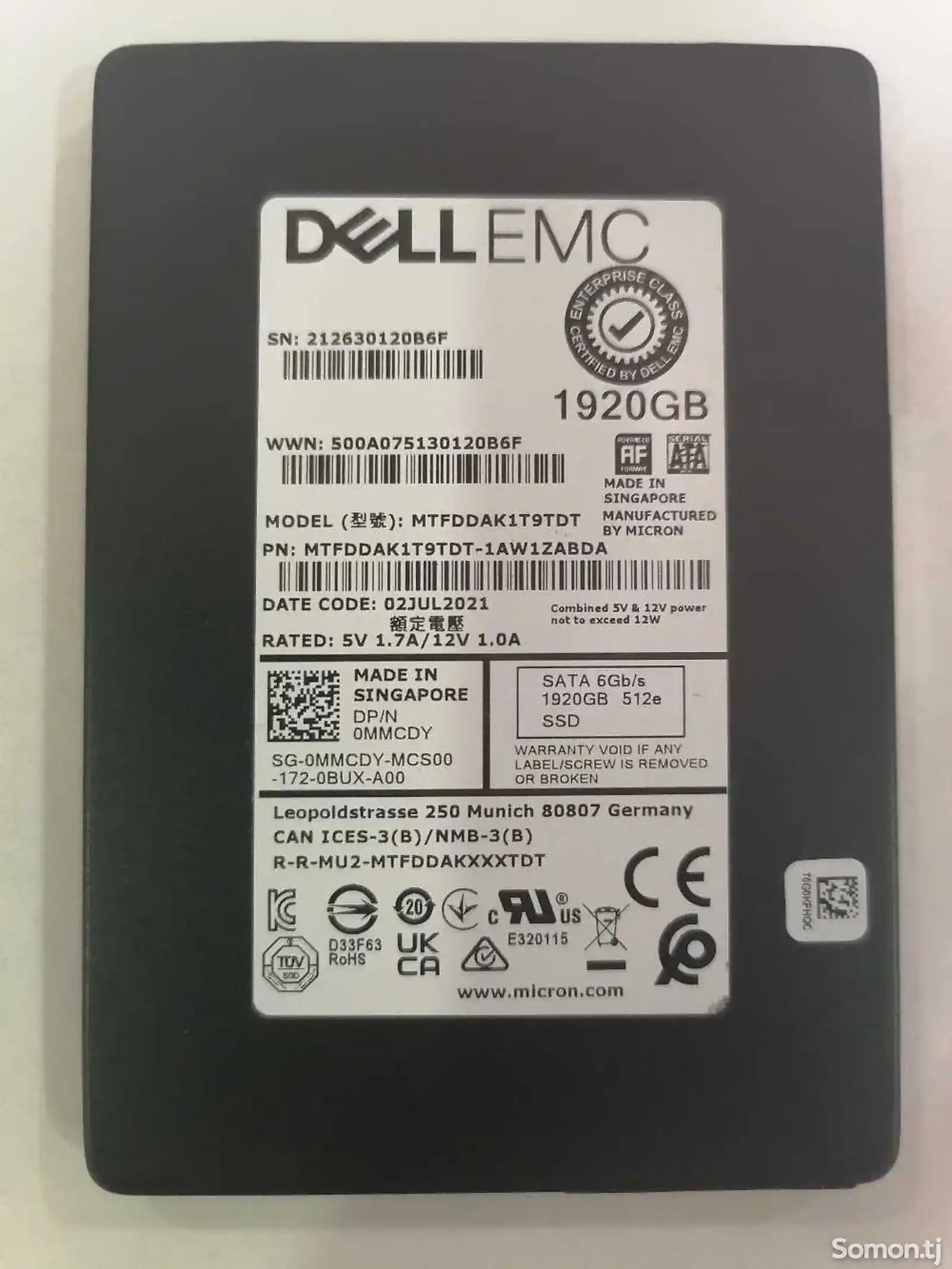 Жесткий диск Dell 1.92TB SSD Sata Mix Use 2.5 inch-1