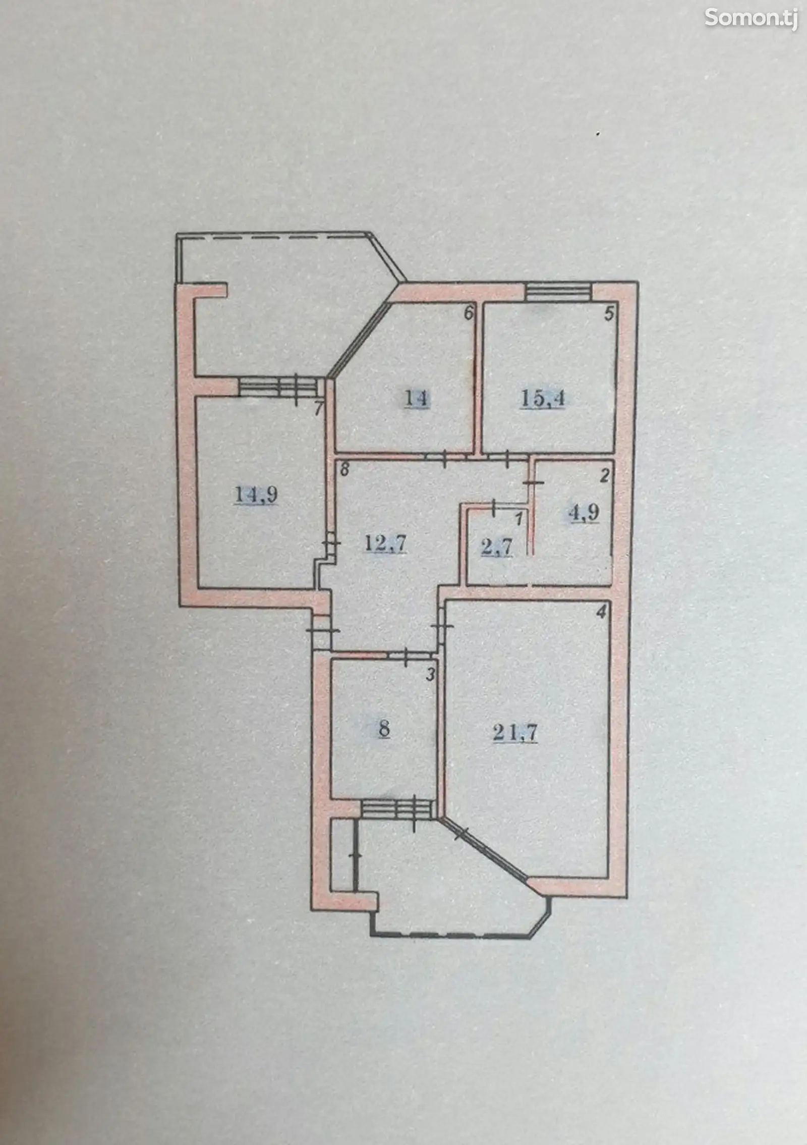 4-комн. квартира, 3 этаж, 93 м², 84 мкр-1