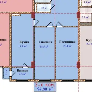 2-комн. квартира, 5 этаж, 95 м², Шохмансур, старый Аэропорт