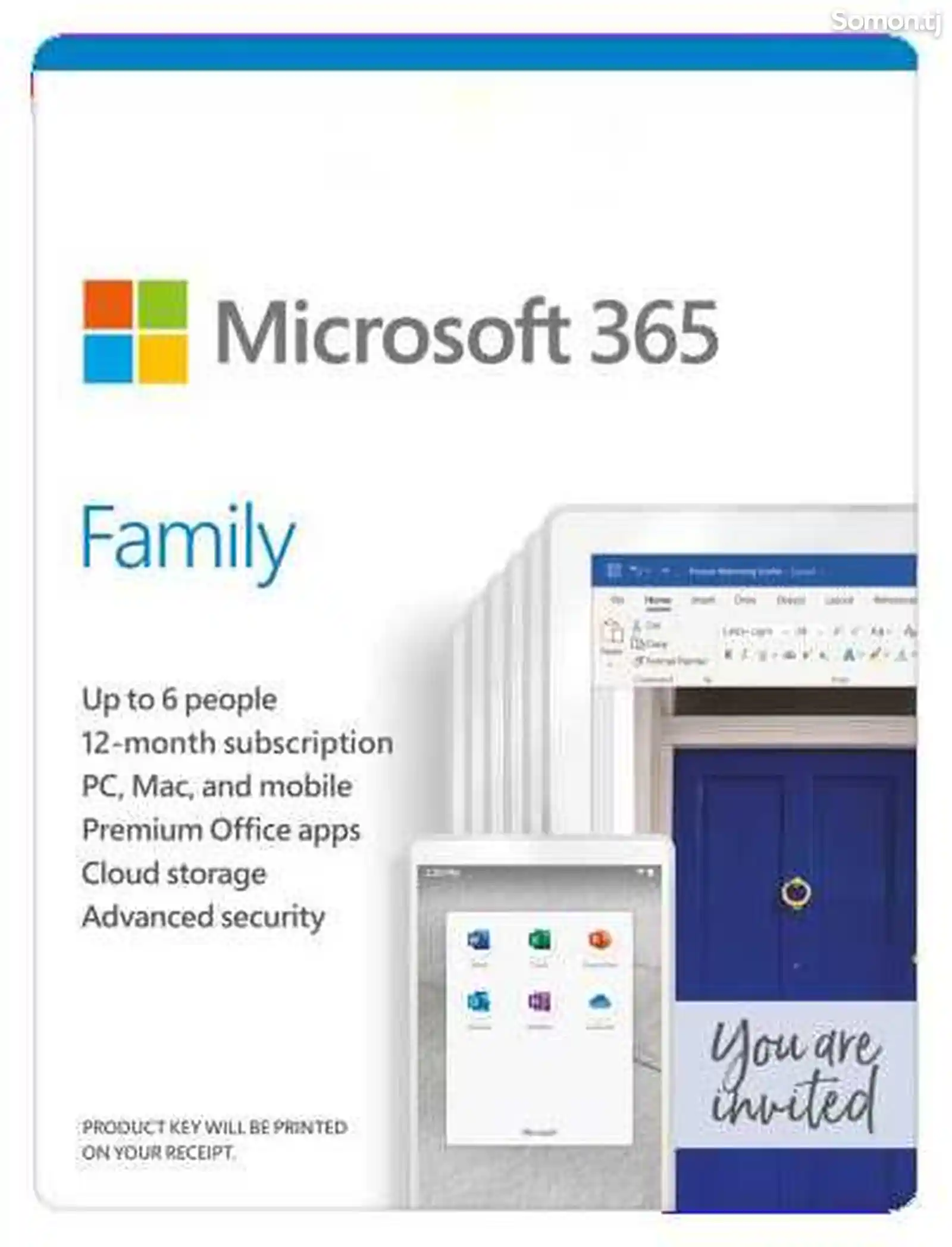 Microsoft 365 Family - иҷозатнома барои 6 роёна/абзор, 1 сол