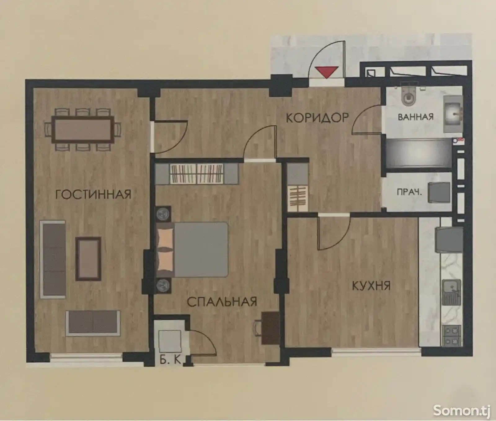 2-комн. квартира, 3 этаж, 79 м², 20 микрорайон-1