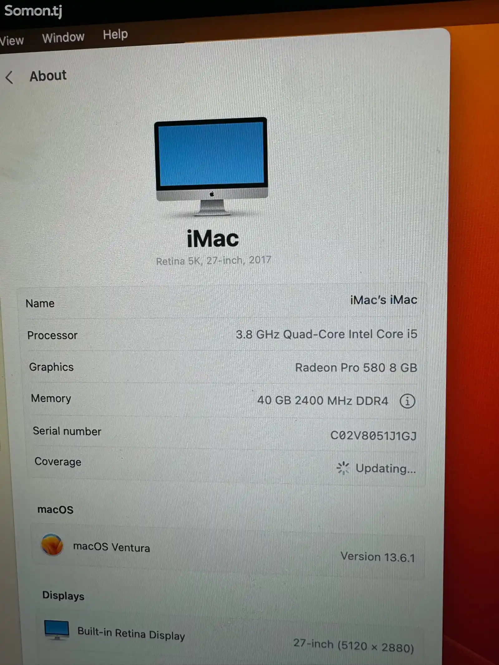 Персональный компьютер Imac 5k 2017y-3