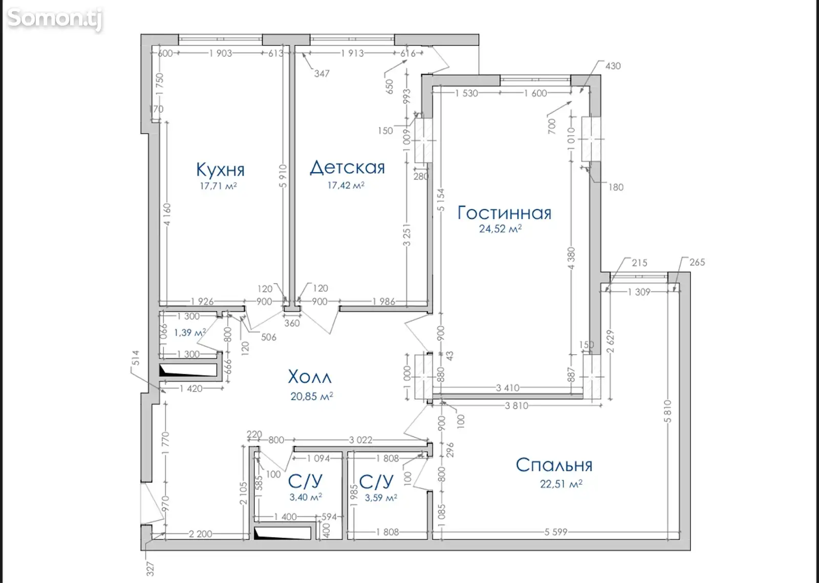 3-комн. квартира, 11 этаж, 96 м², Ватан, Посольство Турции-4