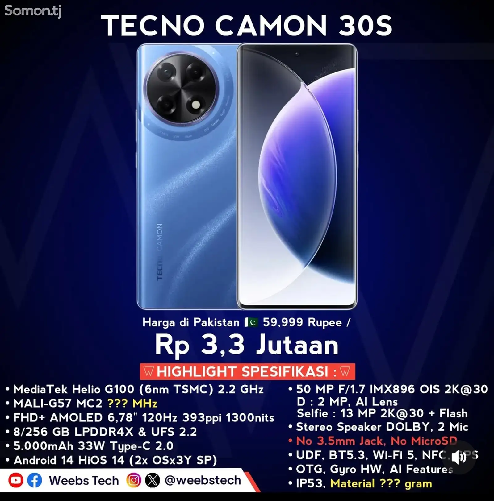 Tecno Camon 30S edge 6+6/128Gb-2