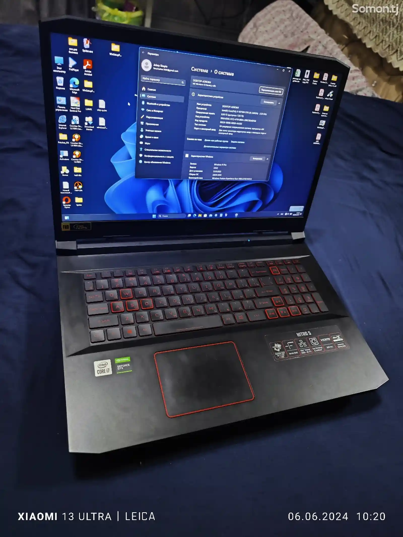 Ноутбук игровой Acer core i7 10750h-1