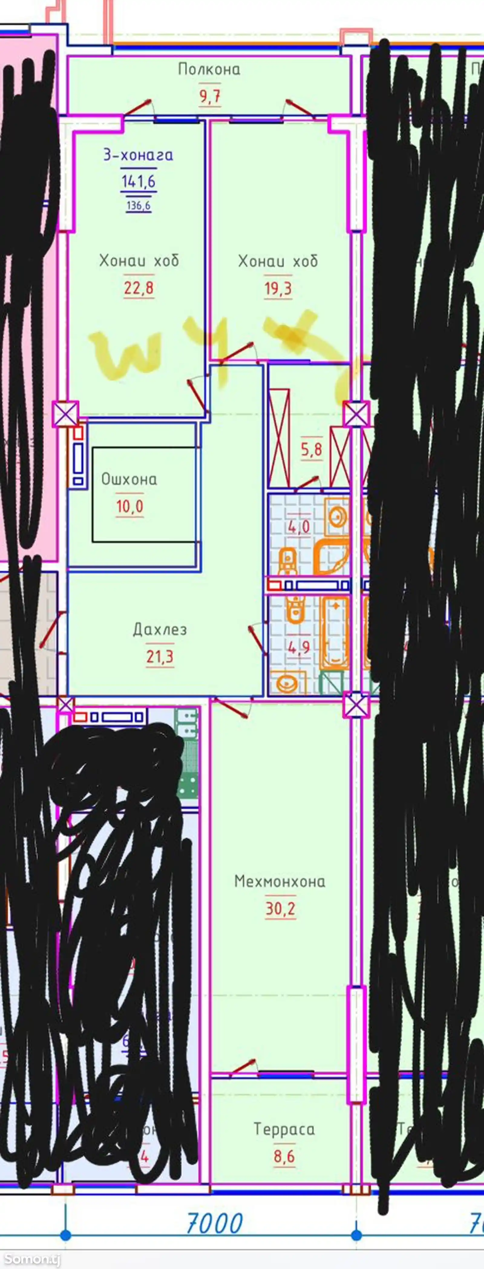 3-комн. квартира, 11 этаж, 136 м², Цирк, мжк-7