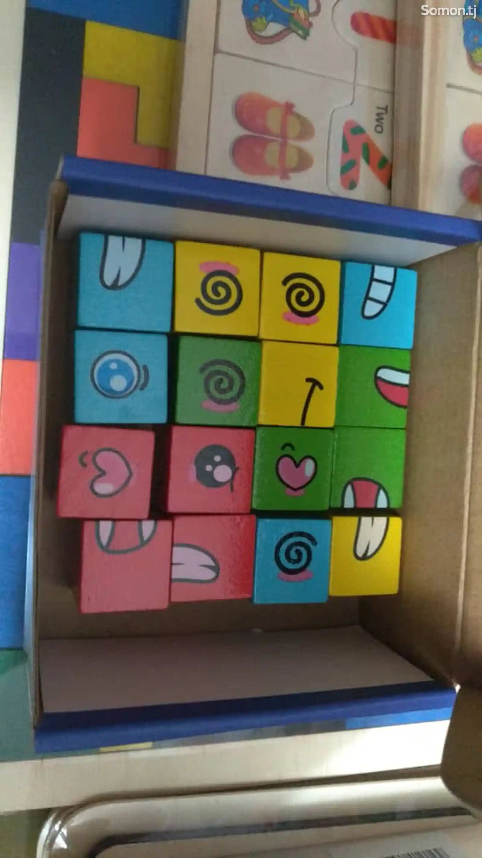 Эмоджи, кубики изменение эмоции, 16-кубиков, 64-карточек.-12