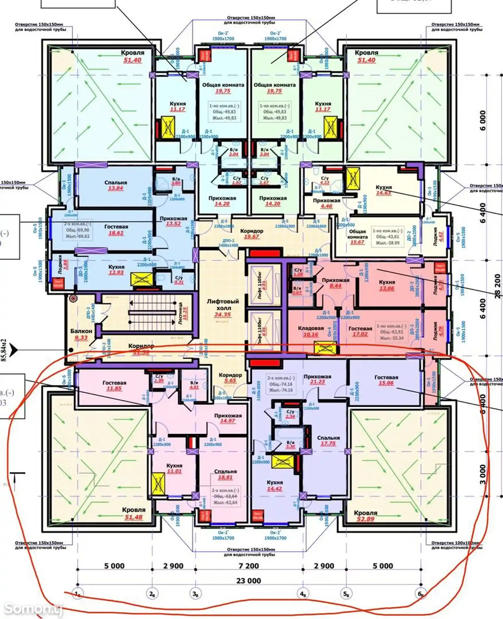 2-комн. квартира, 10 этаж, 117 м², Танк-2