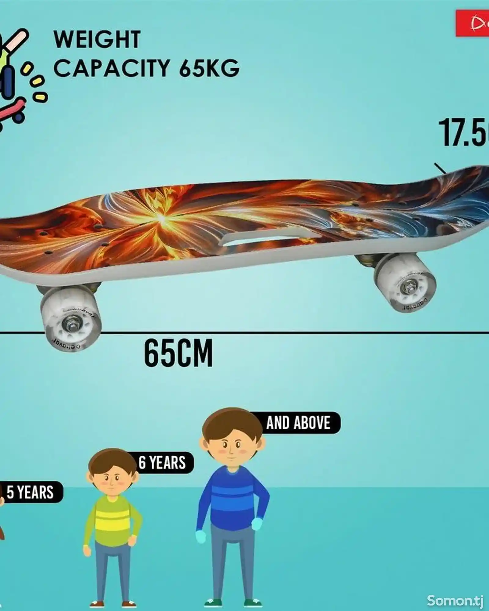 Скейтборд со светящими колёсами-10