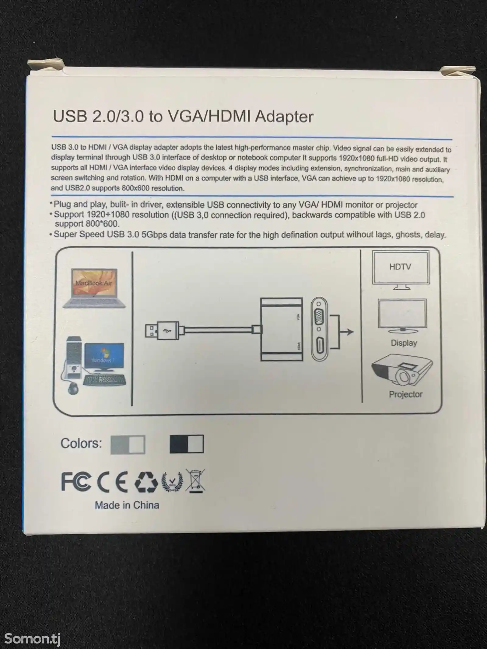 Адаптер USB 3.0 to VGA+HDMI-2