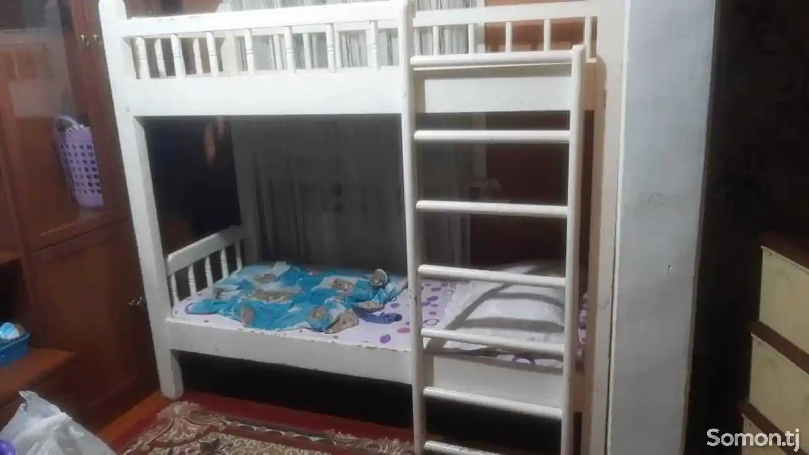 Детская просторная 2х этажная кровать из советского дерева